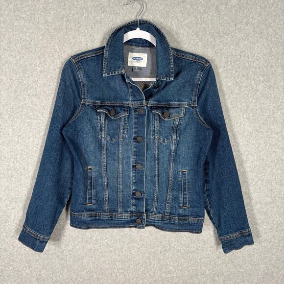 Old Navy Jean Jacket Small Stretch Western Coastal Cowgirl Trucker Y2K Denim - Picture 1 of 8
